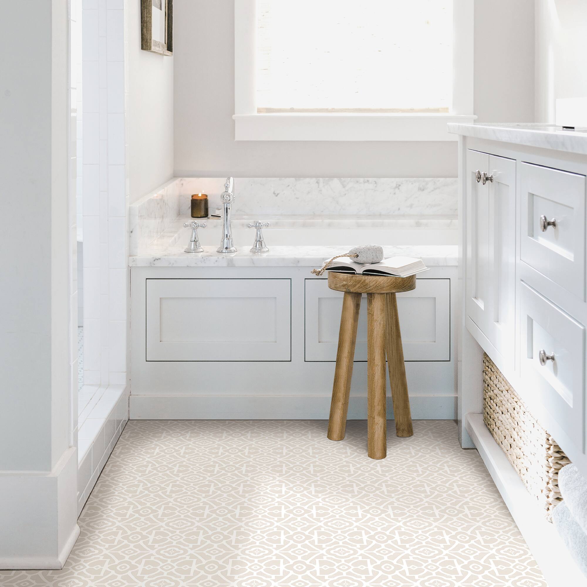 FloorPops Parthenon Peel & Stick Floor Tiles